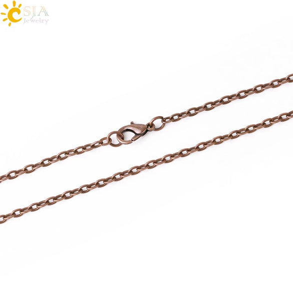 Women's Lobster Clasp Round Bead Chain Necklace With Gold Tone Electroplated Copper Chain And Pu Leather Wax Rope In New Chinese Style