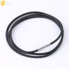 Women's Lobster Clasp Round Bead Chain Necklace With Gold Tone Electroplated Copper Chain And Pu Leather Wax Rope In New Chinese Style