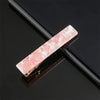 Women's Long Acetate Hair Clip Retro Sculpted Side Barrette With Leopard And Marble Pattern