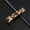 Women's Long Acetate Hair Clip Retro Sculpted Side Barrette With Leopard And Marble Pattern