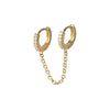 Women's Long Chain Earrings Copper Inlaid Zircon Geometric Electroplated