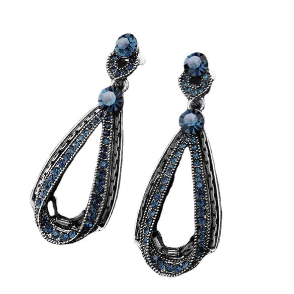Women's Long Constellation Drop Earrings Electroplated Alloy Geometric Jewelry With Sparkling Accents In A Retro Celestial Style