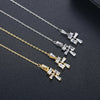 Women's Long Copper Zircon Tassel Earrings With Geometric Design And Electroplated Fashion Finish