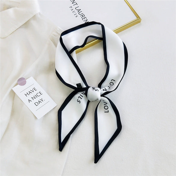 Women's Long Decorative Silk Scarf Ribbon Tie For Bag Handle Wrapping Shirt Matching And Neck Tie Accent