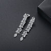 Women's Long Flower Zircon Drop Earrings Copper Floral Statement Jewelry With Elegant Personality Style For Wholesale