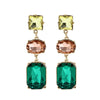 Women's Long Geometric Alloy Diamond Detail Earrings Simple Modern Elegant Fashion Jewelry