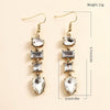 Women's Long Geometric Alloy Diamond Detail Earrings Simple Modern Elegant Fashion Jewelry