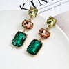 Women's Long Geometric Alloy Diamond Detail Earrings Simple Modern Elegant Fashion Jewelry