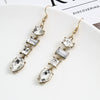 Women's Long Geometric Alloy Diamond Detail Earrings Simple Modern Elegant Fashion Jewelry