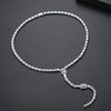 Women's Long Geometric Copper Necklace With Zircon Inlay Electroplated Fashion Jewelry Wholesale