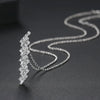 Women's Long Geometric Pendant Necklace With Copper And Zircon Electroplated Fashion Jewelry