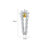 Women's Long Geometric Statement Earrings In Electroplated Copper With Zircon Inlay Fashion Jewelry Wholesale