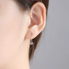 Women's Long Geometric Zircon Fishhook Earrings In Electroplated Copper Fashion Statement Ear Jewelry Wholesale