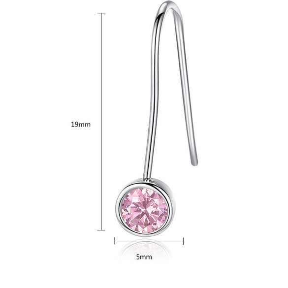 Women's Long Geometric Zircon Fishhook Earrings In Electroplated Copper Fashion Statement Ear Jewelry Wholesale