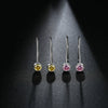 Women's Long Geometric Zircon Fishhook Earrings In Electroplated Copper Fashion Statement Ear Jewelry Wholesale
