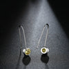 Women's Long Geometric Zircon Fishhook Earrings In Electroplated Copper Fashion Statement Ear Jewelry Wholesale