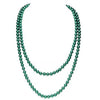 Women's Long Pearl Necklace With Geometric Design Polished Finish And Ball Chain Fashion Jewelry