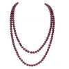 Women's Long Pearl Necklace With Geometric Design Polished Finish And Ball Chain Fashion Jewelry
