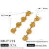 Women's Long Stainless Steel Earrings With Conch Shell Starfish Geometric Design And 18K Gold Vacuum Plated Finish