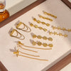 Women's Long Stainless Steel Earrings With Conch Shell Starfish Geometric Design And 18K Gold Vacuum Plated Finish