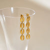 Women's Long Stainless Steel Earrings With Conch Shell Starfish Geometric Design And 18K Gold Vacuum Plated Finish