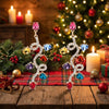 Women's Long Twisted Water Drop Christmas Earrings With Colorful Diamond Accents Exaggerated Electroplated Alloy Design And Stainless Steel Ear Posts