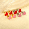 Women's Love Heart Shape 316L Stainless Steel Earrings With Electroplating And Classic Niche Design Sense