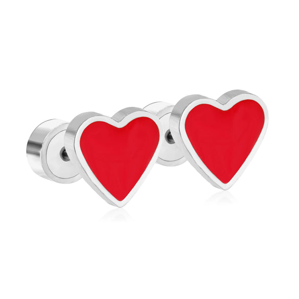 Women's Love Heart Shape 316L Stainless Steel Earrings With Electroplating And Classic Niche Design Sense