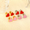 Women's Love Heart Shape 316L Stainless Steel Earrings With Electroplating And Classic Niche Design Sense