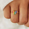 Women's Love Ring S925 Sterling Silver Rainbow Color Zircon Geometric Electroplated