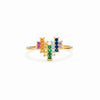 Women's Love Ring S925 Sterling Silver Rainbow Color Zircon Geometric Electroplated
