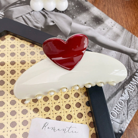 Women's Love Style Plastic And Resin Handmade Hair Shark Clip Hair Accessories