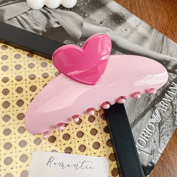Women's Love Style Plastic And Resin Handmade Hair Shark Clip Hair Accessories