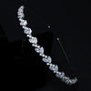 Women's Lovely Zircon Flower Headband With Fairy Inspired Geometric Plaid Inlay Details