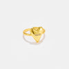 Women's Loving Heart Opening Adjustable Copper Ring With Electroplating In Geometric Design
