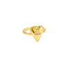 Women's Loving Heart Opening Adjustable Copper Ring With Electroplating In Geometric Design