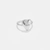 Women's Loving Heart Opening Adjustable Copper Ring With Electroplating In Geometric Design