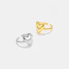 Women's Loving Heart Opening Adjustable Copper Ring With Electroplating In Geometric Design