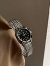 Women's Luxury Alloy And Stainless Steel Round Dial Watch With Mesh Band