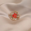 Women's Luxury Alloy Rhinestone Brooch With Fu Character And Electroplating Design