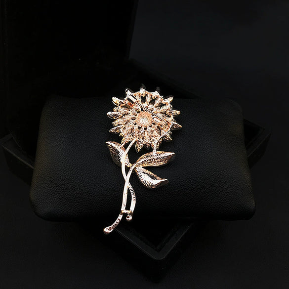 Women's Luxury Alloy Sunflower Brooch With Electroplating
