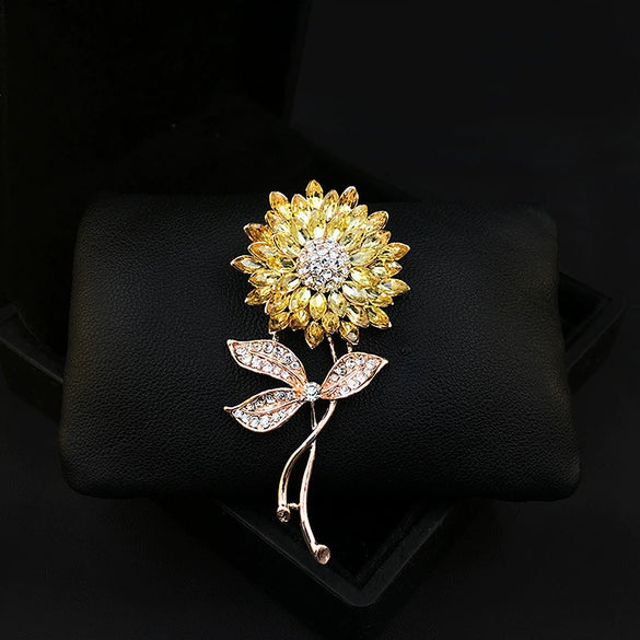 Women's Luxury Alloy Sunflower Brooch With Electroplating