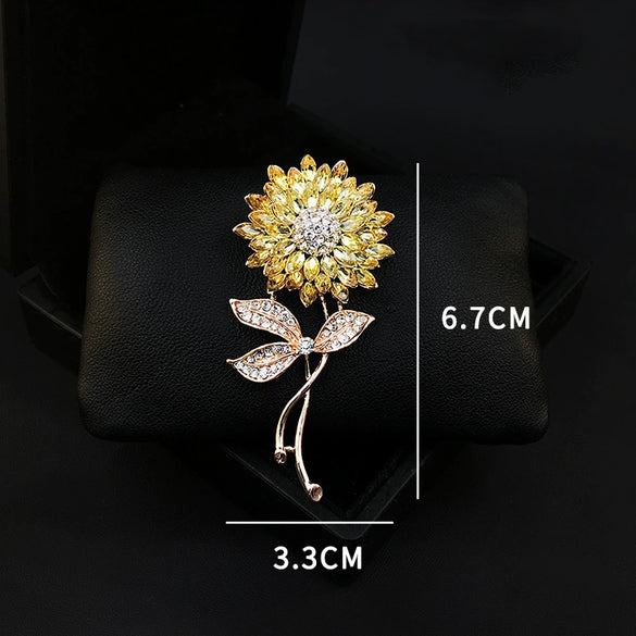 Women's Luxury Alloy Sunflower Brooch With Electroplating