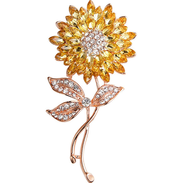 Women's Luxury Alloy Sunflower Brooch With Electroplating