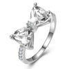 Women's Luxury Bow Zircon Copper Ring Sweet Cool Style