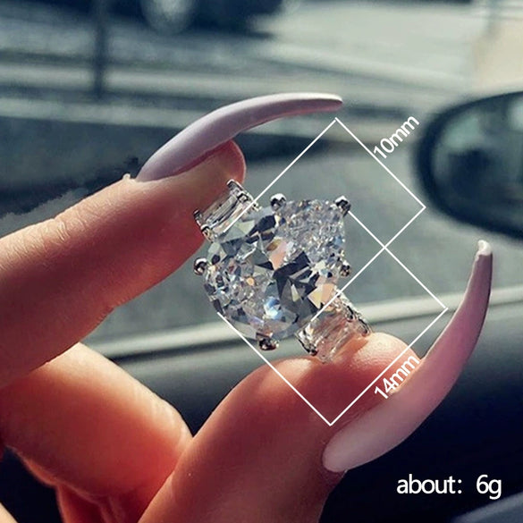 Women's Luxury Copper Zircon Water Drop Ring Jewelry