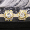Women's Luxury Crystal White Zircon Copper Geometric Earrings Retro Fashion Minimalist Style