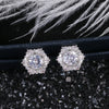 Women's Luxury Crystal White Zircon Copper Geometric Earrings Retro Fashion Minimalist Style