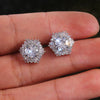 Women's Luxury Crystal White Zircon Copper Geometric Earrings Retro Fashion Minimalist Style