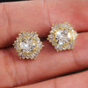 Women's Luxury Crystal White Zircon Copper Geometric Earrings Retro Fashion Minimalist Style